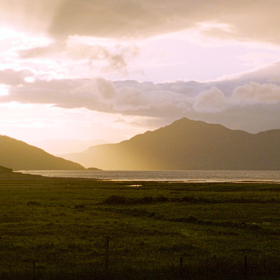 Zoom: Sunset sheds its golden light over Barrisdale and Barrisdale Bay