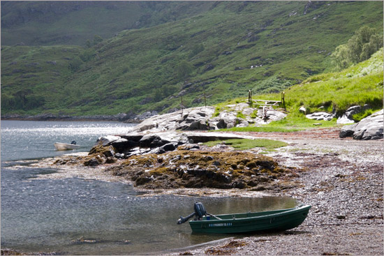 Sudden sunlight on Barisdale landing point