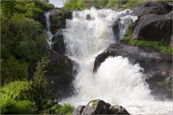 Waterfall by the road entering Kinloch Hourn