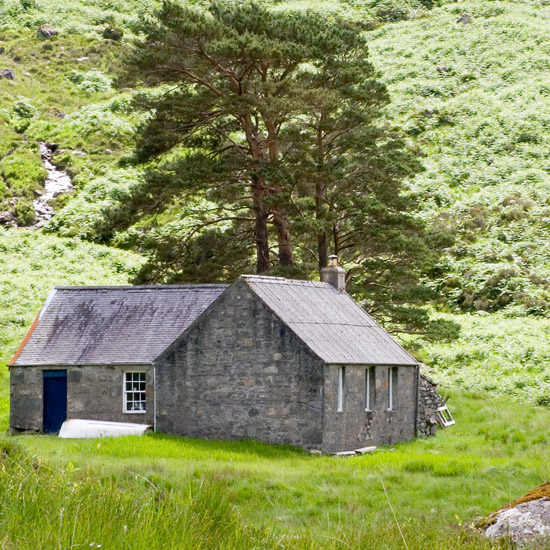 Zoom: The Runeval cottage in glorious sunshine
