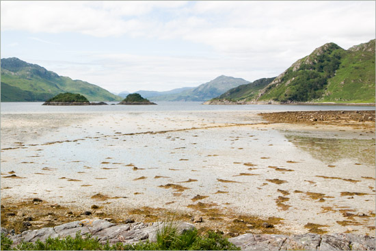 Early afternoon light on Barisdale Bay’s liquid beach