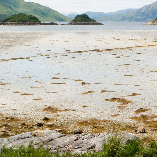 Early afternoon light on Barisdale Bay’s liquid beach