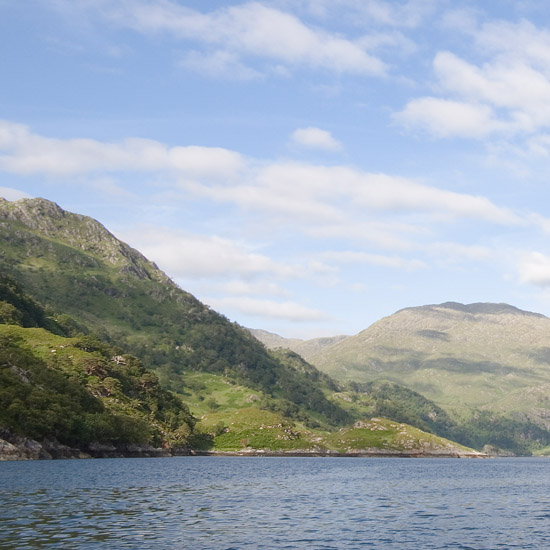 Zoom: Looking eastward over inner Loch Hourn, one late afternoon in June