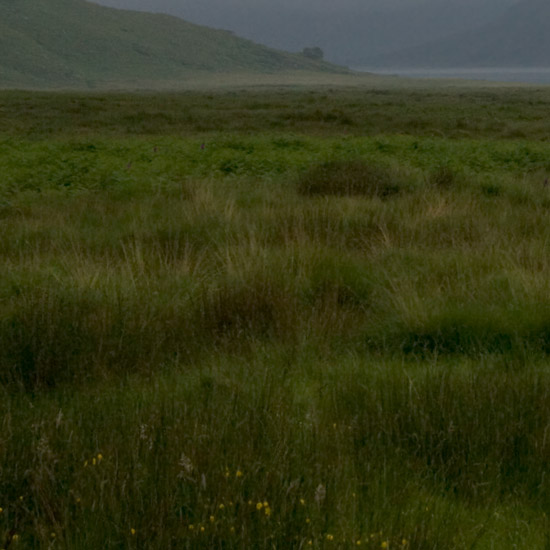 Night falling over a cloud-covered Barisdale plain