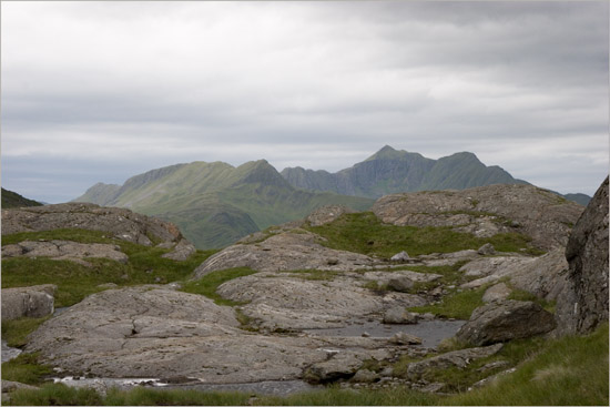 The Ladhar Bheinn system from Slat Bheinn's shoulder